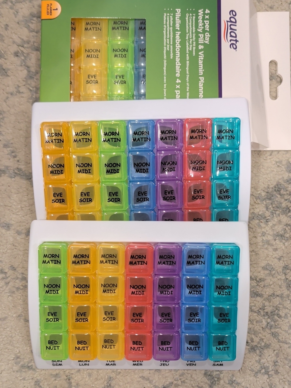 3 weekly pill organizers -  4 times a day